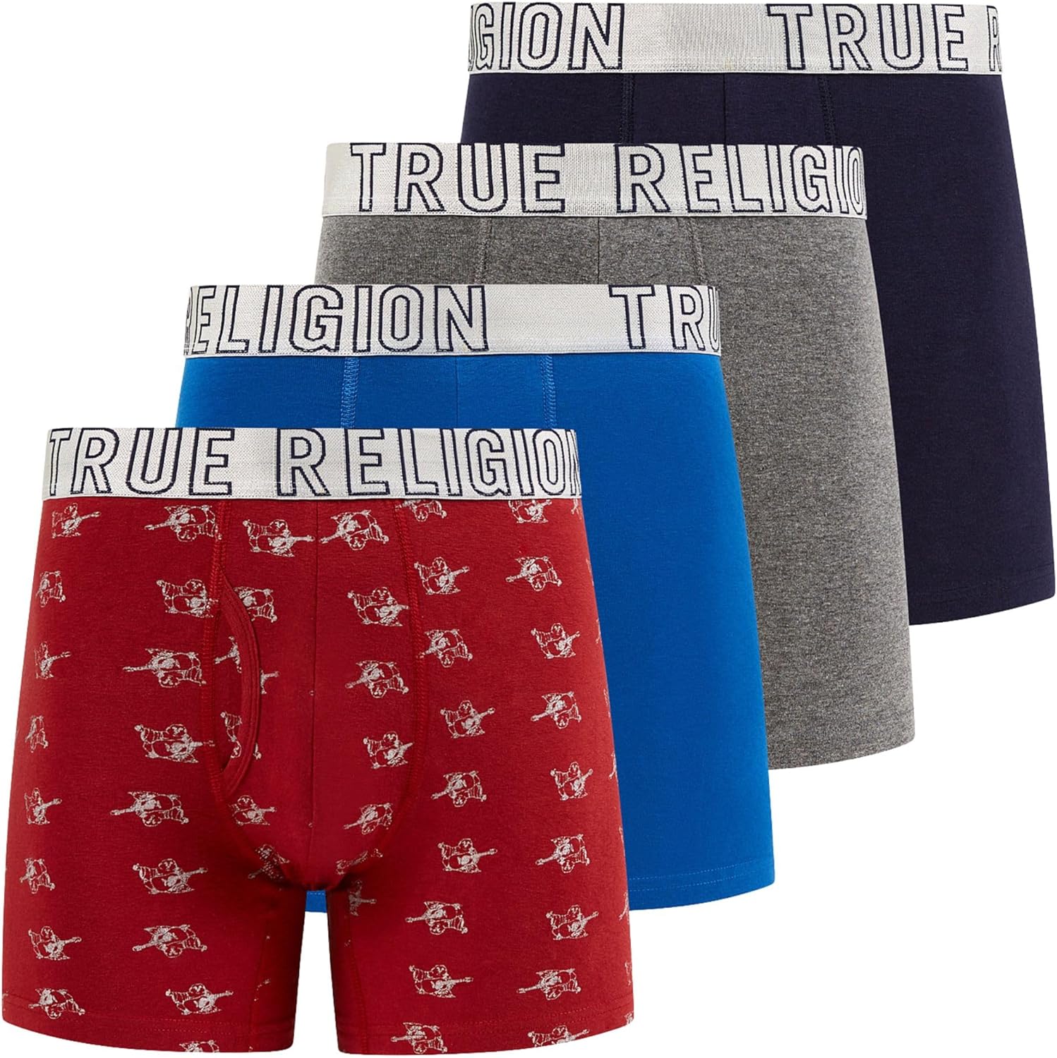 True Religion Mens Underwear Stretch Modal Boxer Briefs Pack of 4
