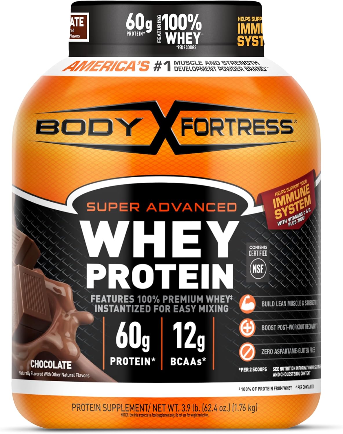 Body Fortress Super Advanced Whey Protein Powder for Immune Support