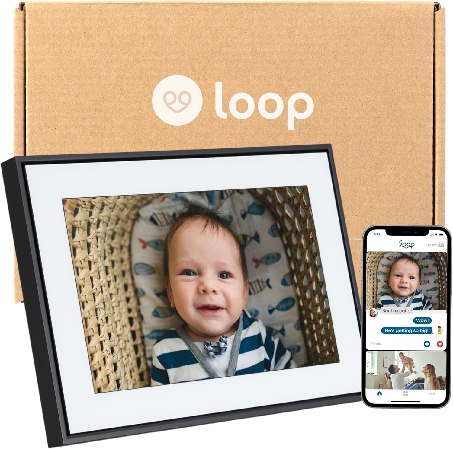 Loop Wi-Fi Digital Picture Frame with Touch Screen for Photos
