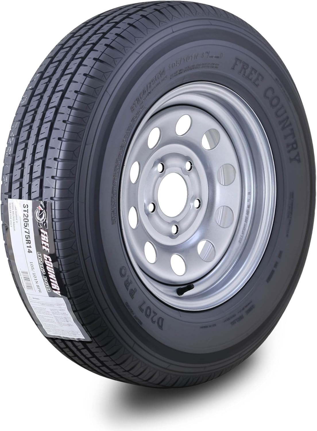 Free Country Trailer Tire Wheel Assembly ST205/75R14 for Safety