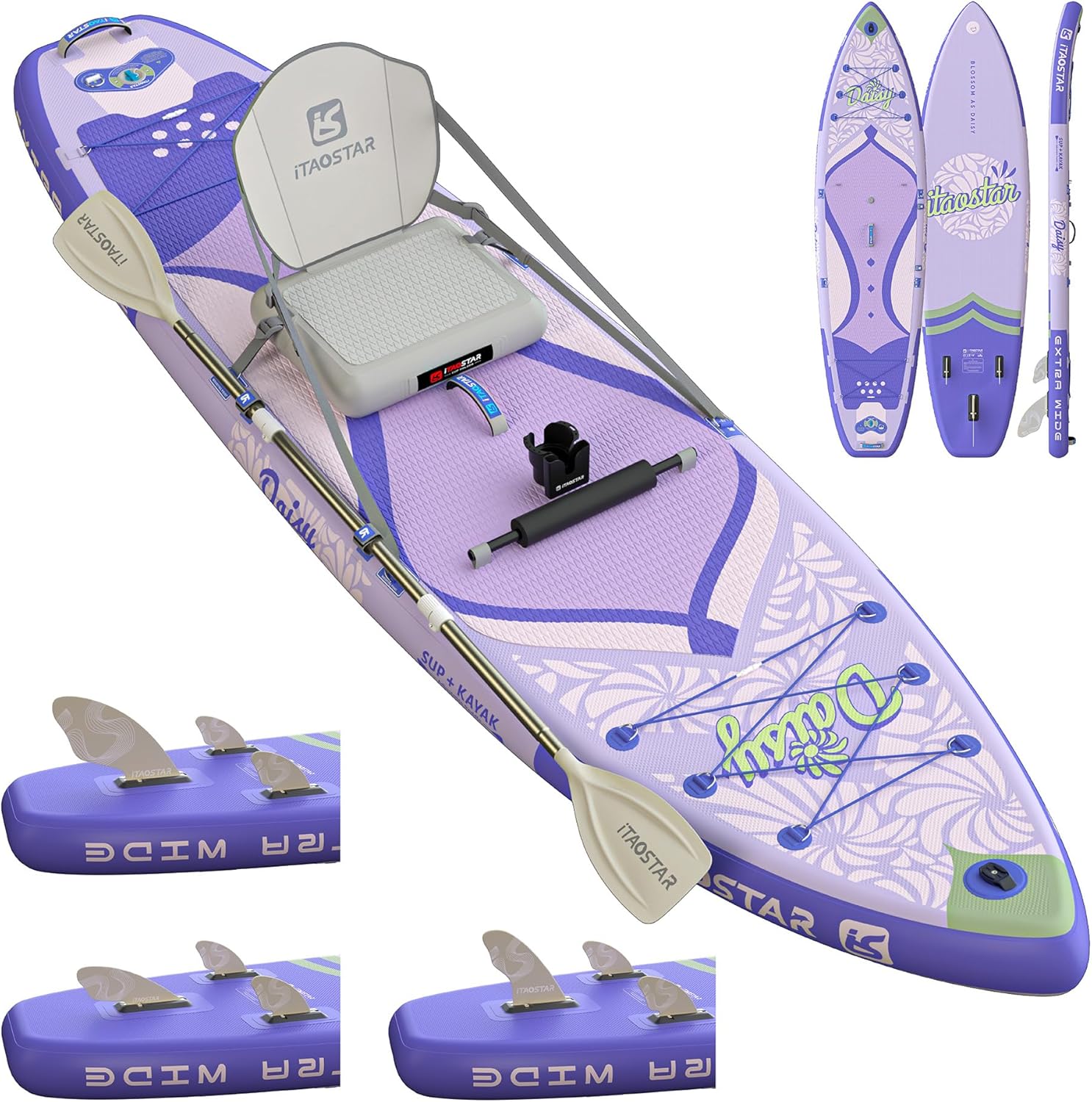 Daisy 11ft6 Extra Wide Paddle Board with Seat for All Skill Levels
