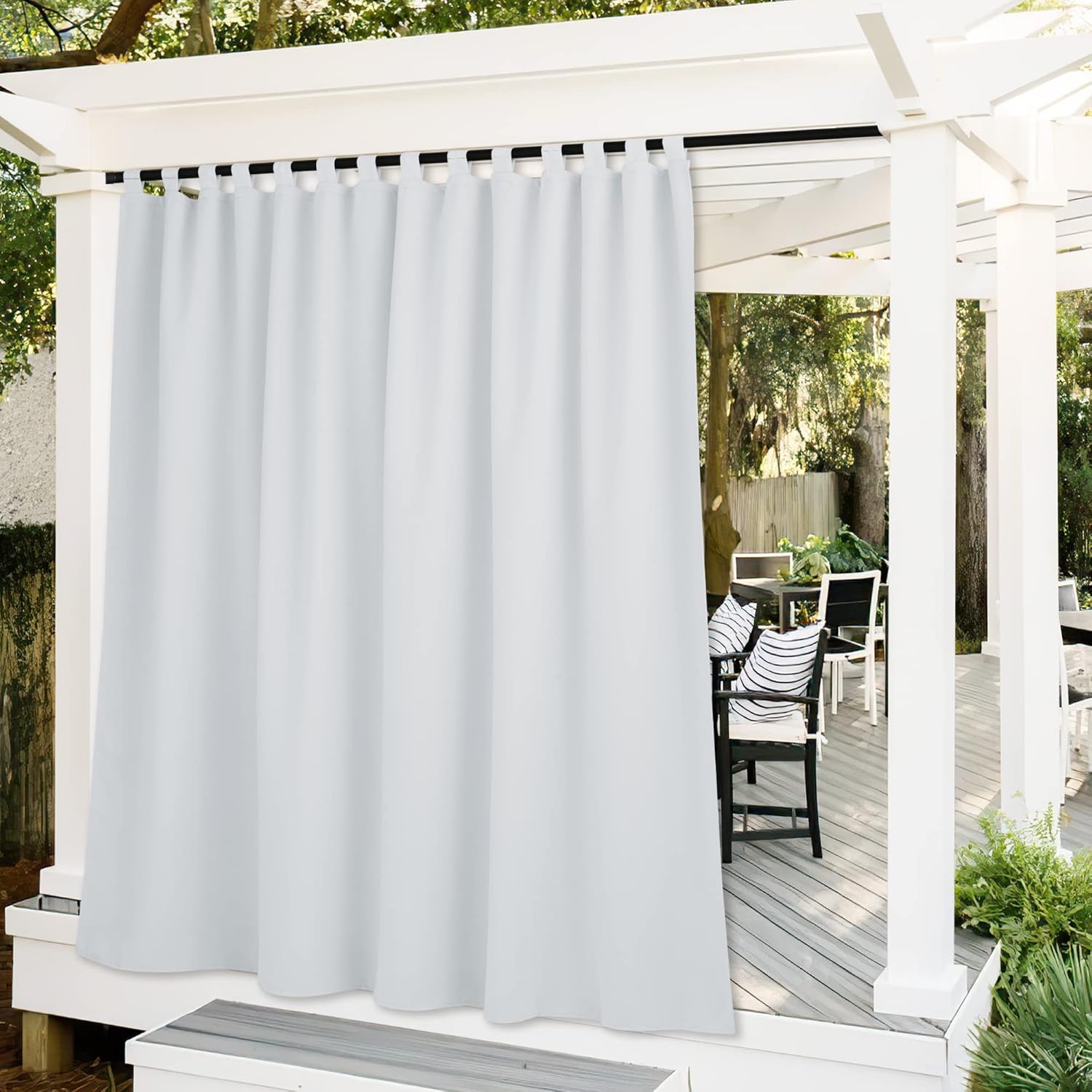 RYB HOME Outdoor Curtains - Extra Wide Blackout Waterproof Privacy
