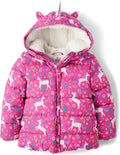 Gymboree Girls Toddler Puffer Jacket with Unicorn Print Design