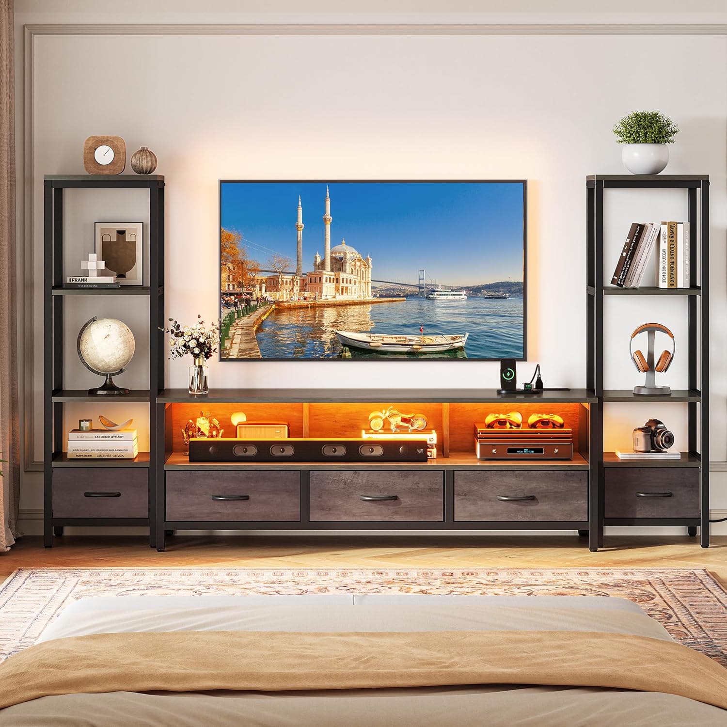 YITAHOME 65 Inch TV Stand with LED & Storage