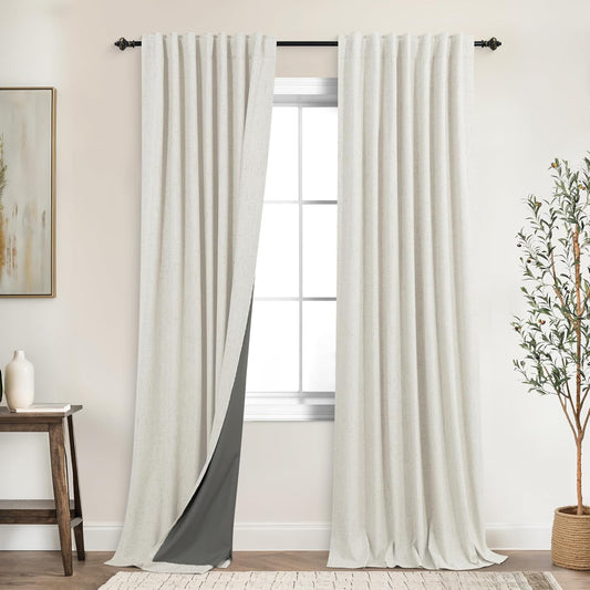 KOUFALL Summer Curtains for Living Room Insulated Blackout