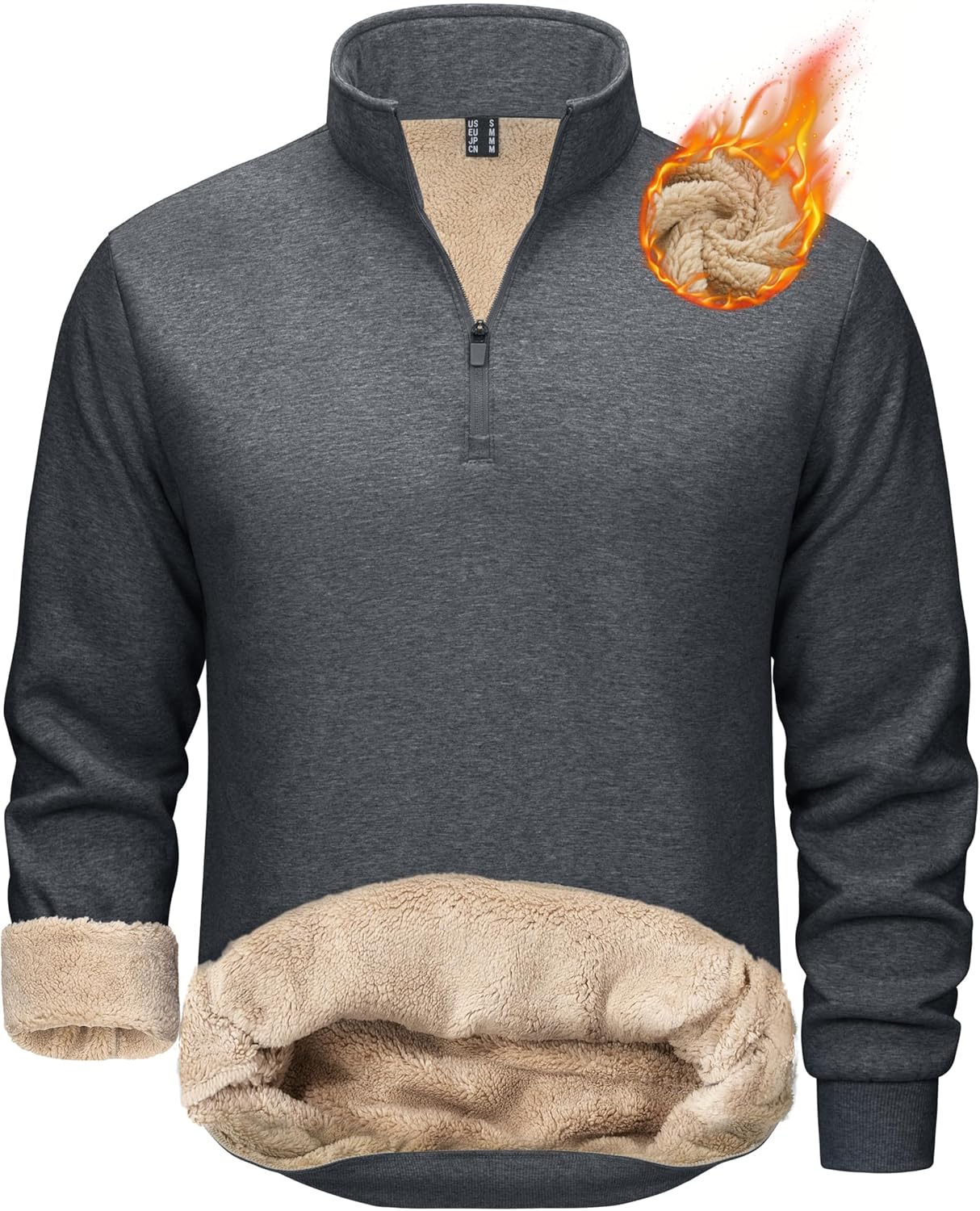 TACVASEN Men's Quarter Zip Fleece Pullover for Winter Warmth
