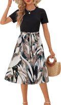 Zattcas Women's Modest Midi Dress Short Sleeve for Warm Days