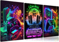 3Pcs Cool Gaming Wall Art for Boys Room - Retro Video Gamer Decor