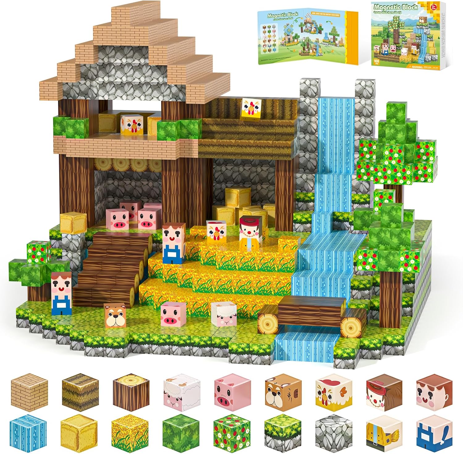 Magnetic Blocks Gryxpox - 100pcs Educational Building Set
