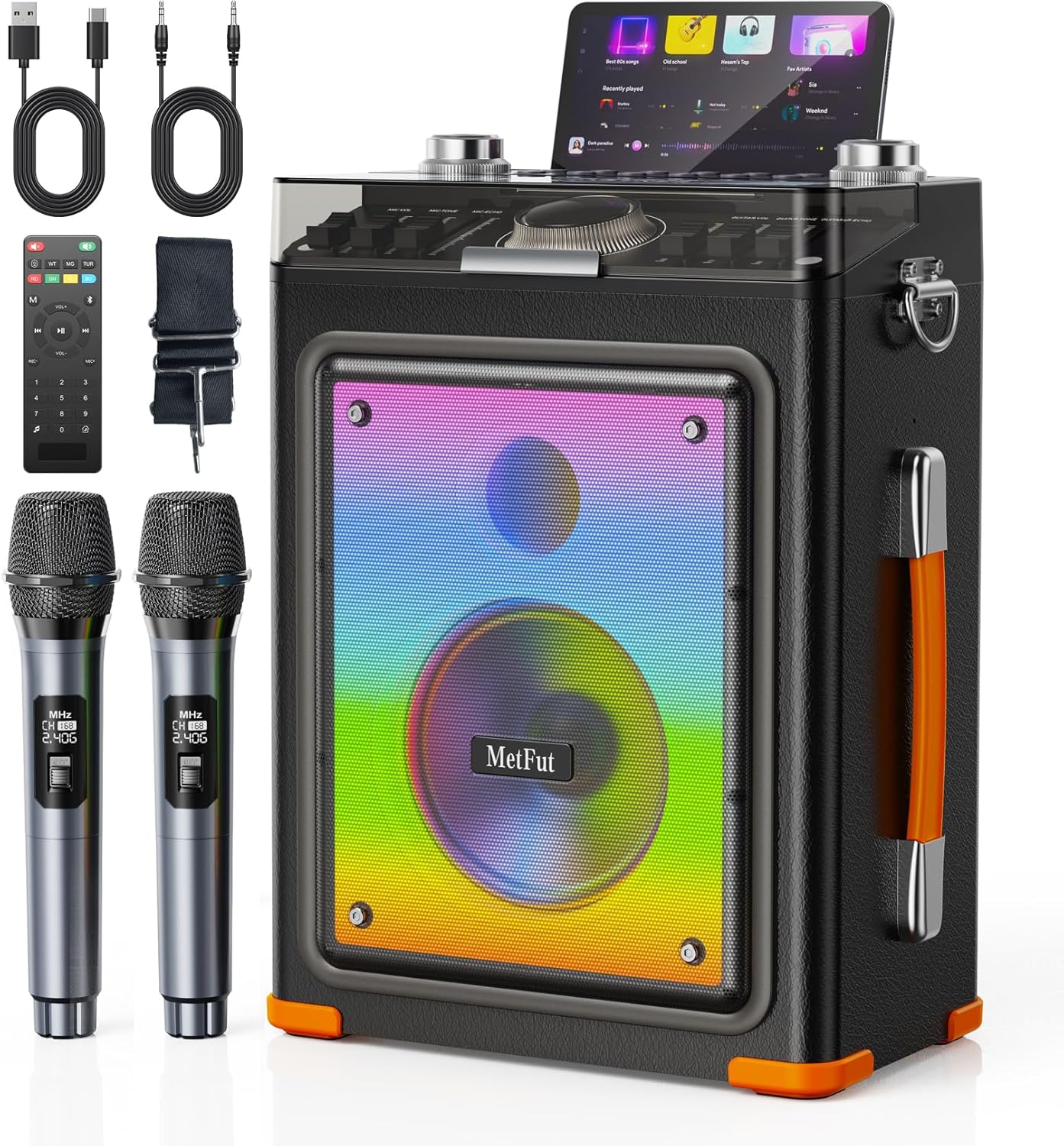 Karaoke Machine for Adults with Wireless Microphones & Bluetooth