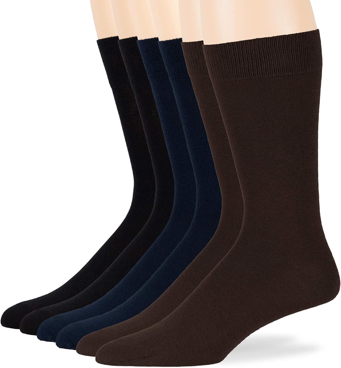 7BigStars Mens Dress Socks 6 Pairs Crew for Big and Tall