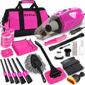 ThinkLearn Car Cleaning Kit for Women - Pink Car Vacuum Detailing Kit