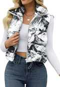 JZC Women's Crop Puffer Vest Lightweight Sleeveless Jacket - Trendy it