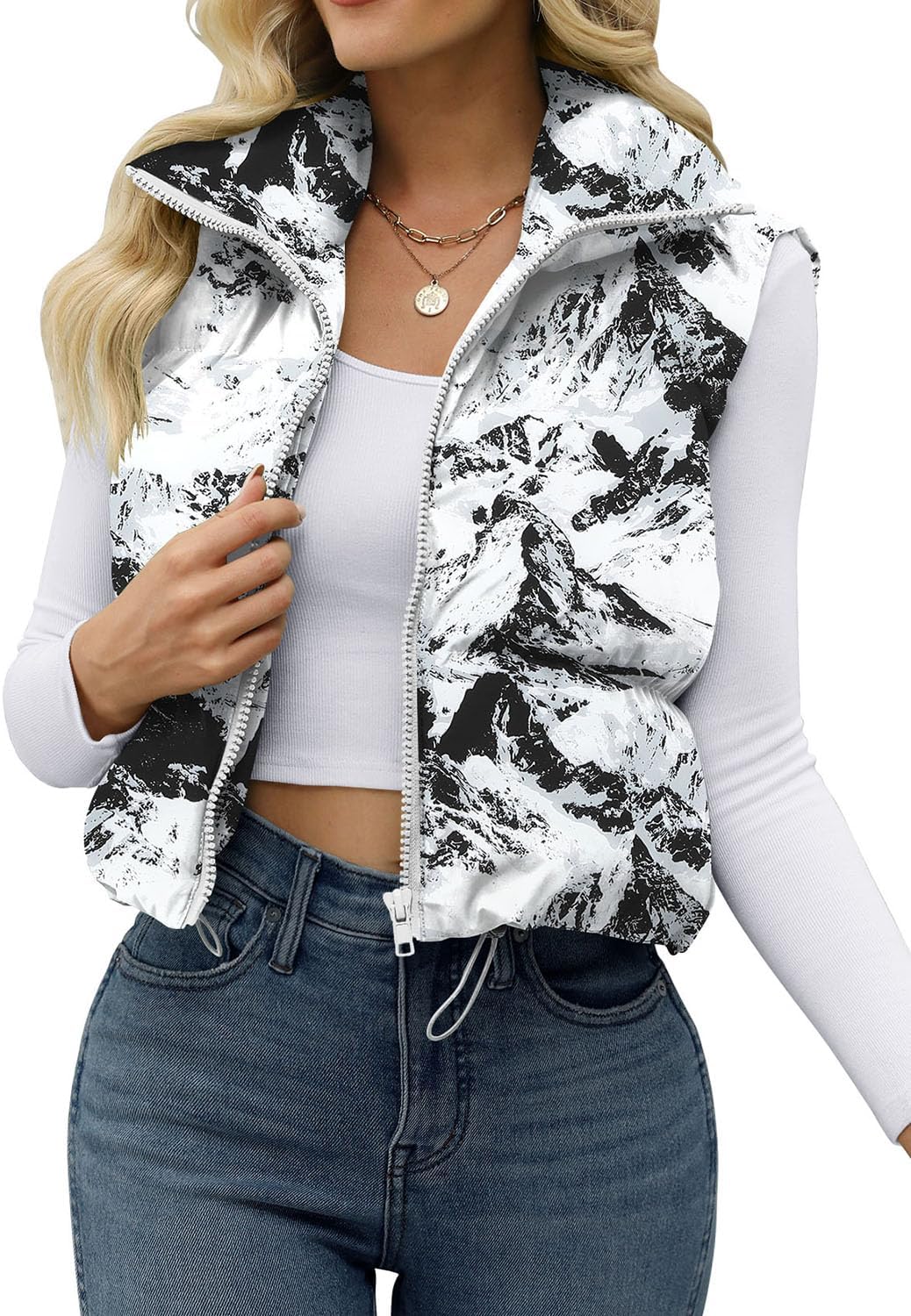Women's Crop Puffer Vest Lightweight Sleeveless Jacket 2025