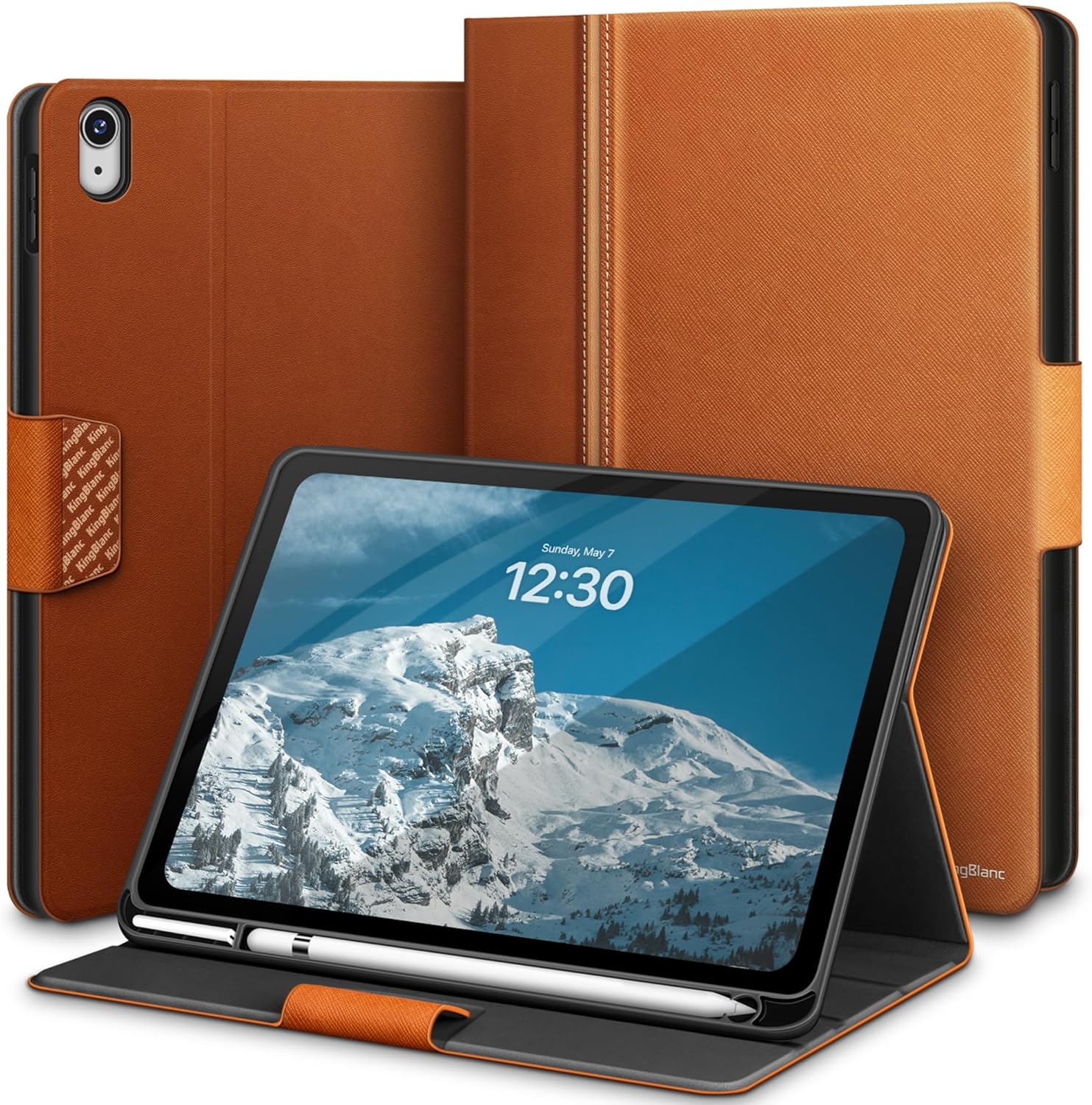 KingBlanc Case for iPad 11th Gen with Pencil Holder and Clasp