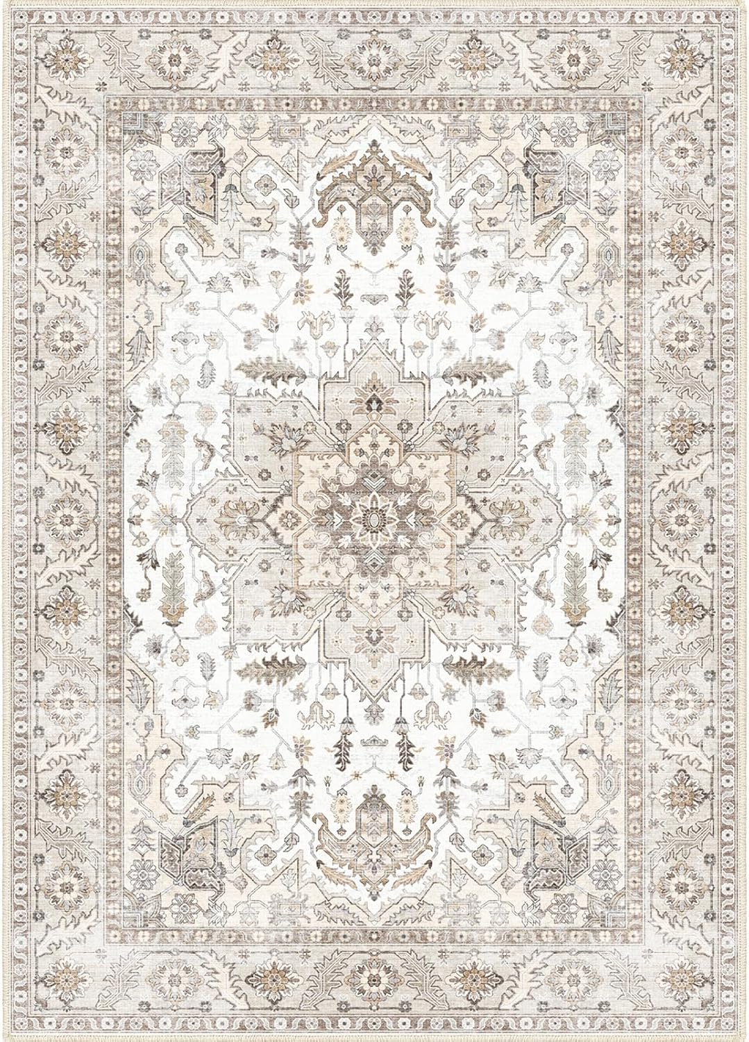5x7 Machine Washable Area Rug for Bedroom and Living Room