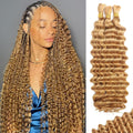 Human Braiding Hair for Boho Braids 22in Curly 3-Pack - Natural Look