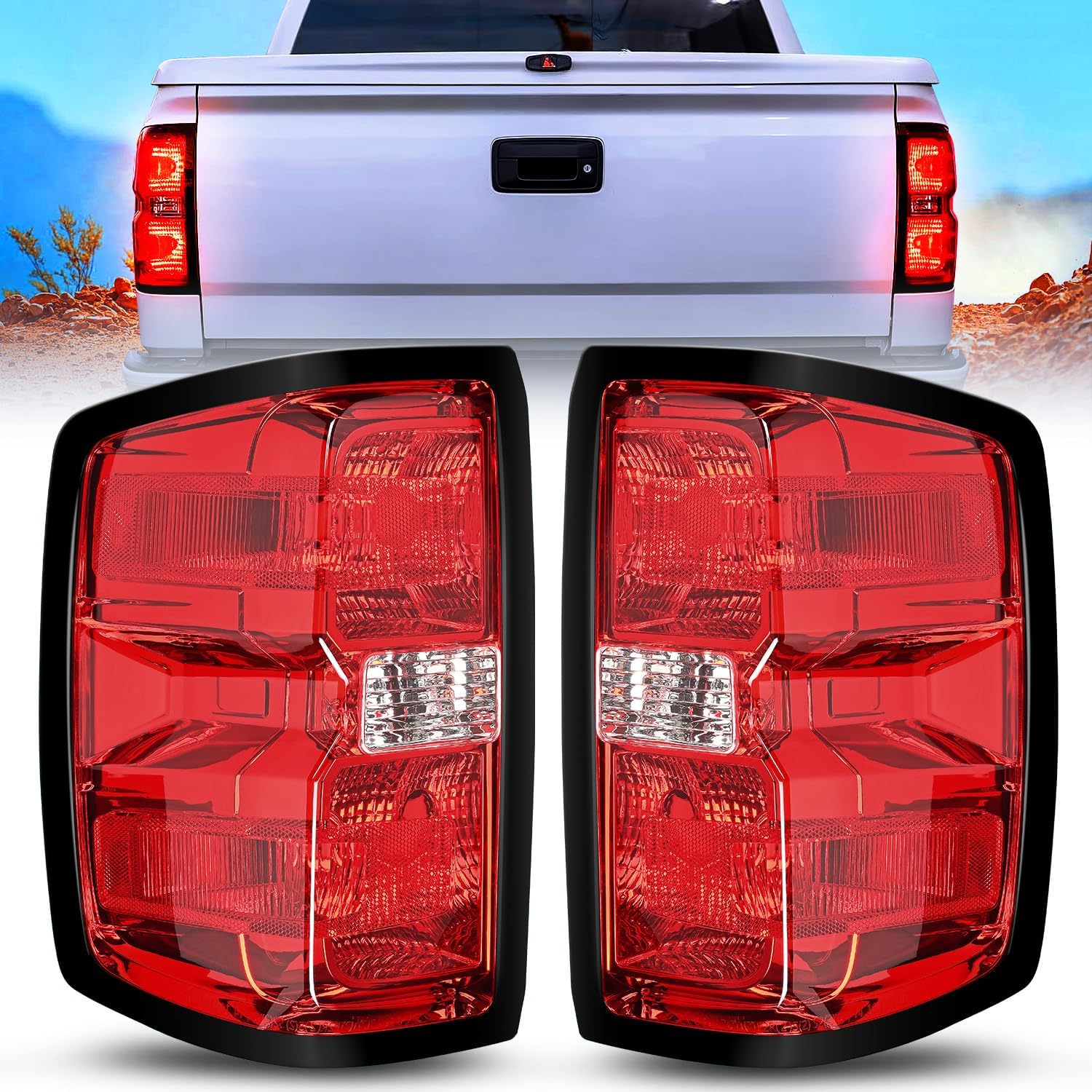 Nilight Taillight Assembly for 2014-2019 Chevy Silverado & GMC
