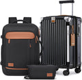 Carry On Luggage Set 20in with Cup Holder and USB Port - Black