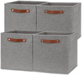 12x12 Storage Cube Bins 4 Pack Fabric Storage Cubes - Foldable Grey