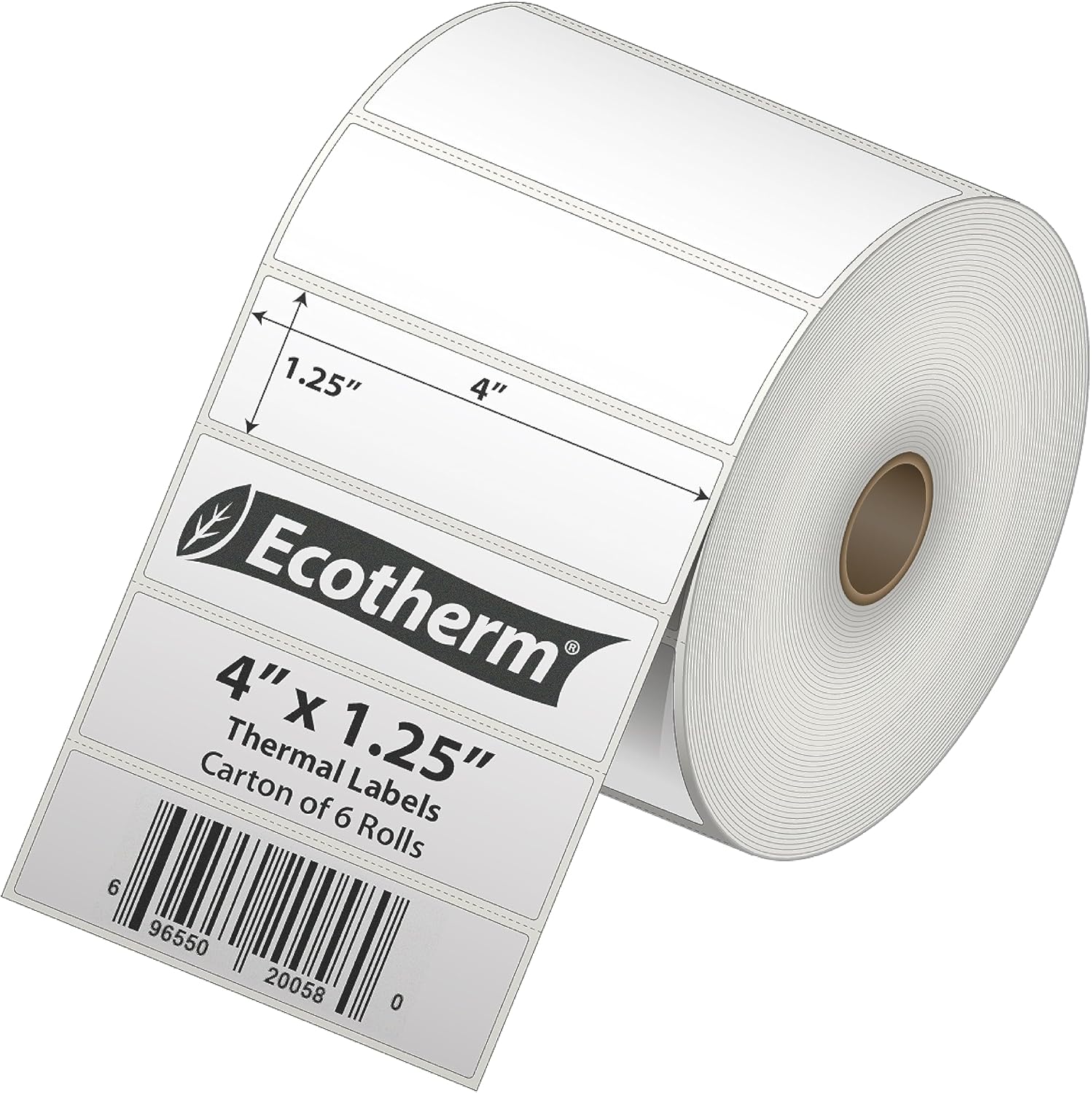 Ecotherm 4 x 1.25 Thermal Labels | 6 Rolls | 12600 Labels