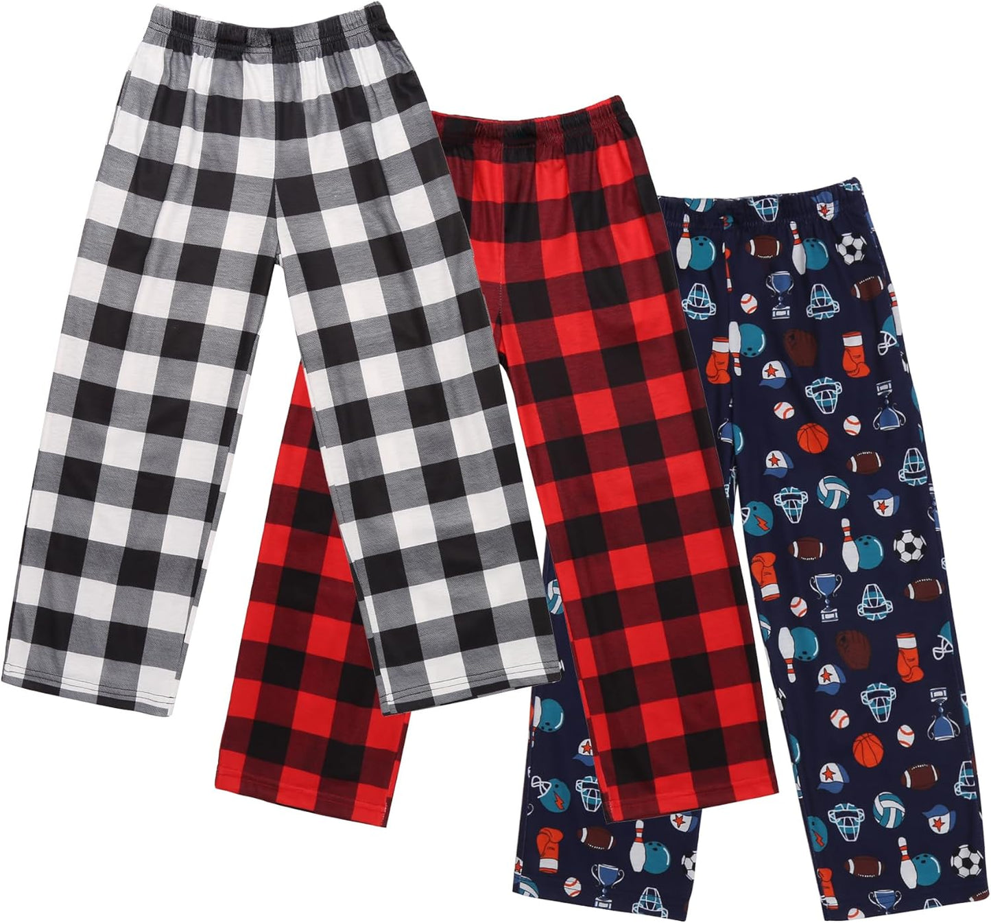 Ekouaer Boys 3 Pack Plaid Lounge Pants with 2 Pockets Review