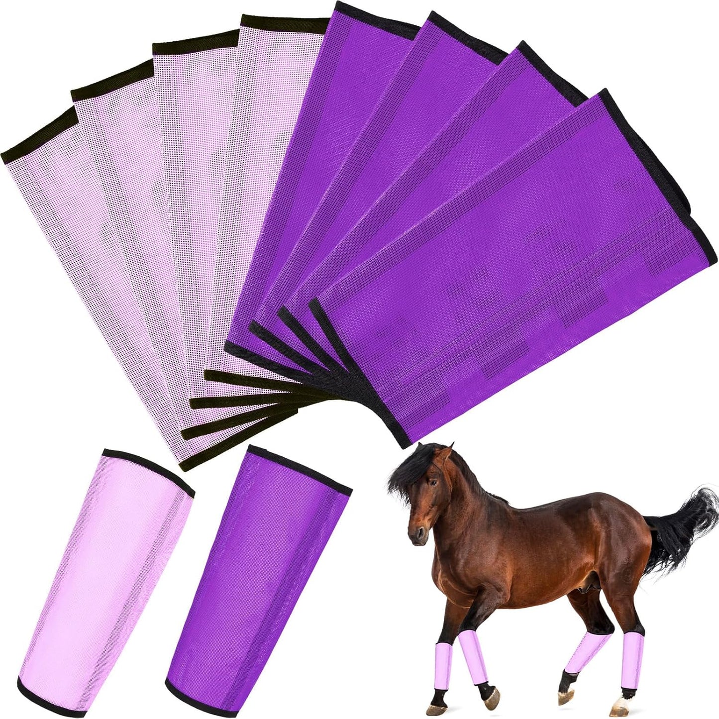 8 Pcs Mesh Fly Boots for Horse Protection Against Bites