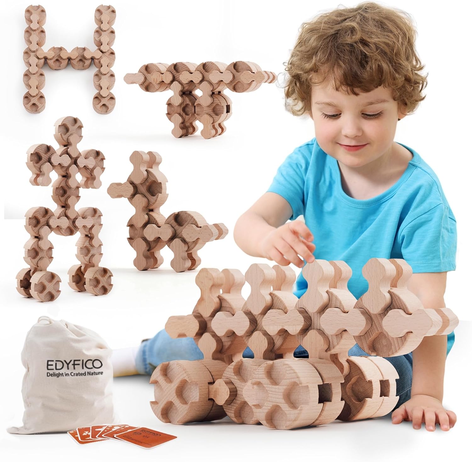 Edyfico Wooden Blocks: Interactive Learning Fun!