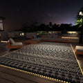Outdoor Rug Carpet 9x12 ft with LED Strip Lights - Weatherproof Patio