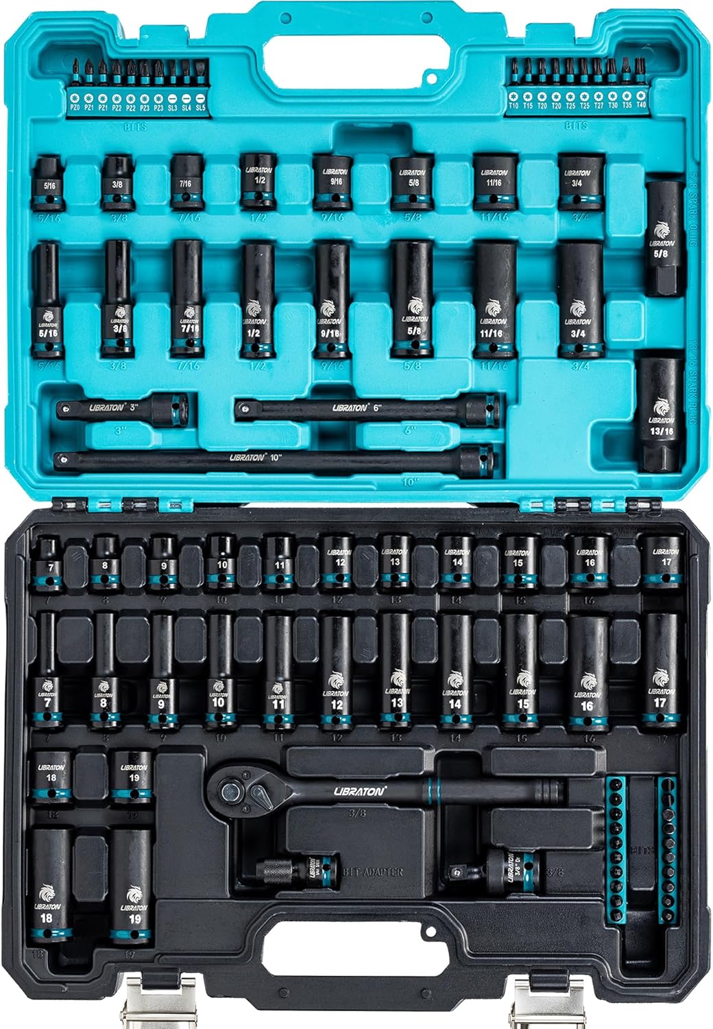LIBRATON 3/8 Socket Set 90PCS for Impact Driver and Repairs