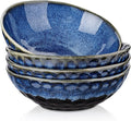 vancasso Starry 24oz Cereal Bowls Set of 4 - Porcelain Blue Bowls