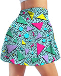 80s 90s Tennis Skirts for Women with Pockets - Retro High Waisted