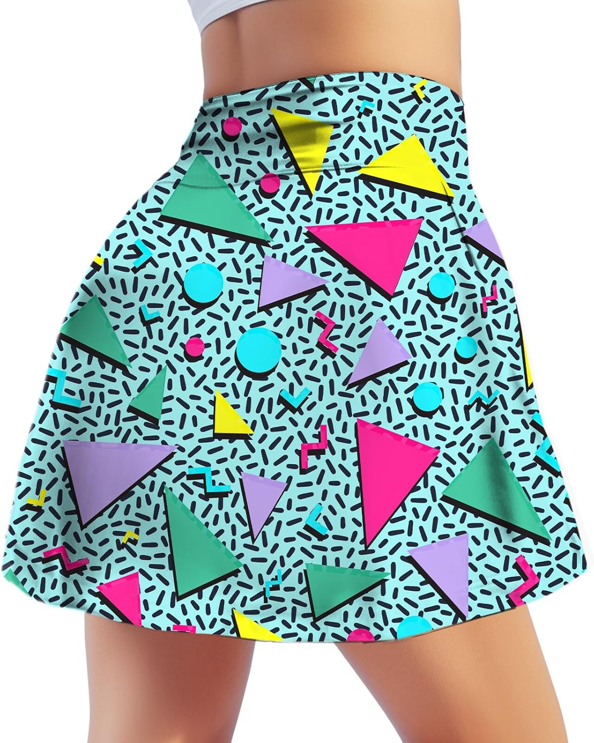 Retro High Waisted Tennis Skirts for Women with Pockets