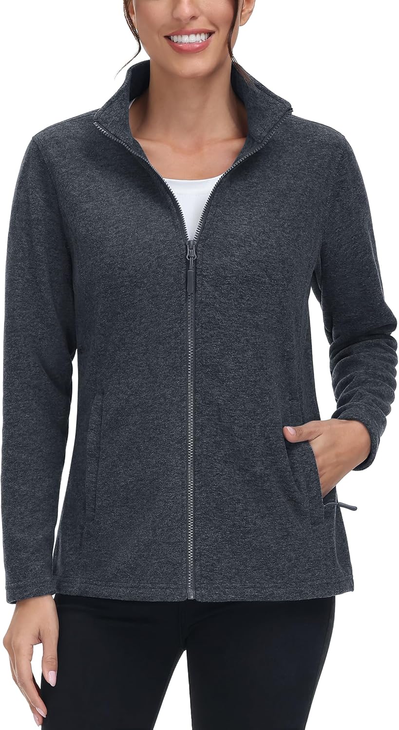 TACVASEN Women's Full Zip Fleece Jacket for Winter Comfort