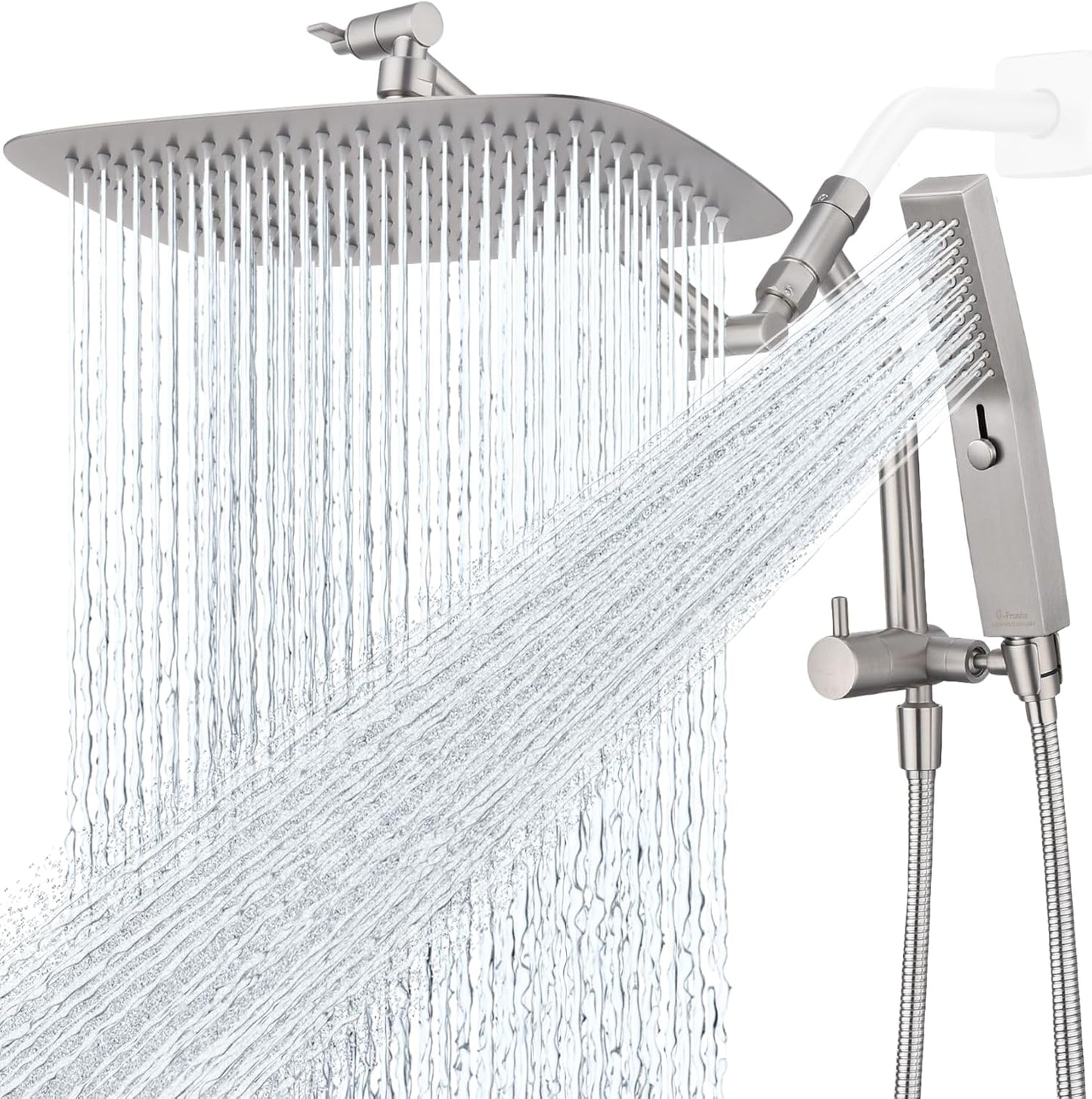 G-Promise All Metal 12 Inch Shower Head with Massage Mode