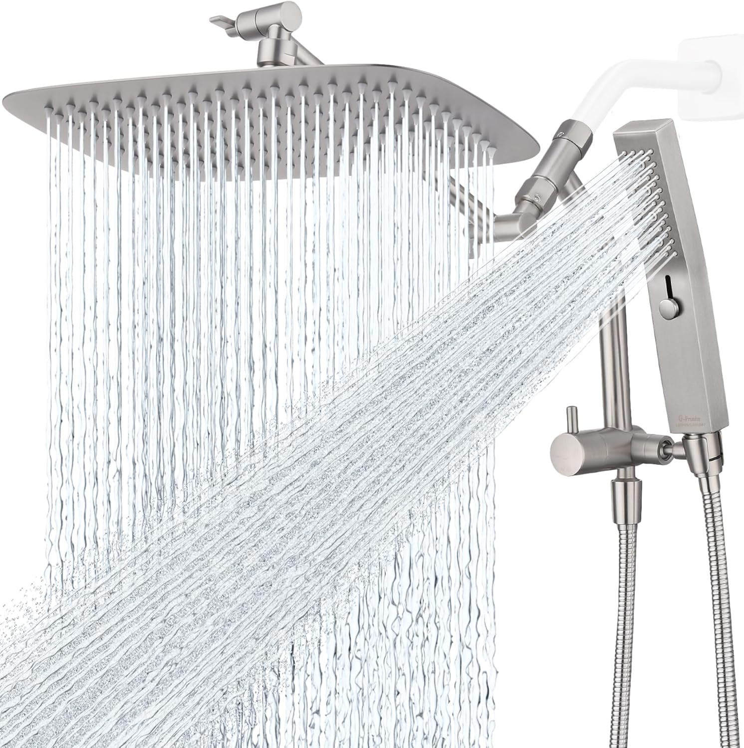 G-Promise All Metal 12 Inch Shower Head with Massage Mode