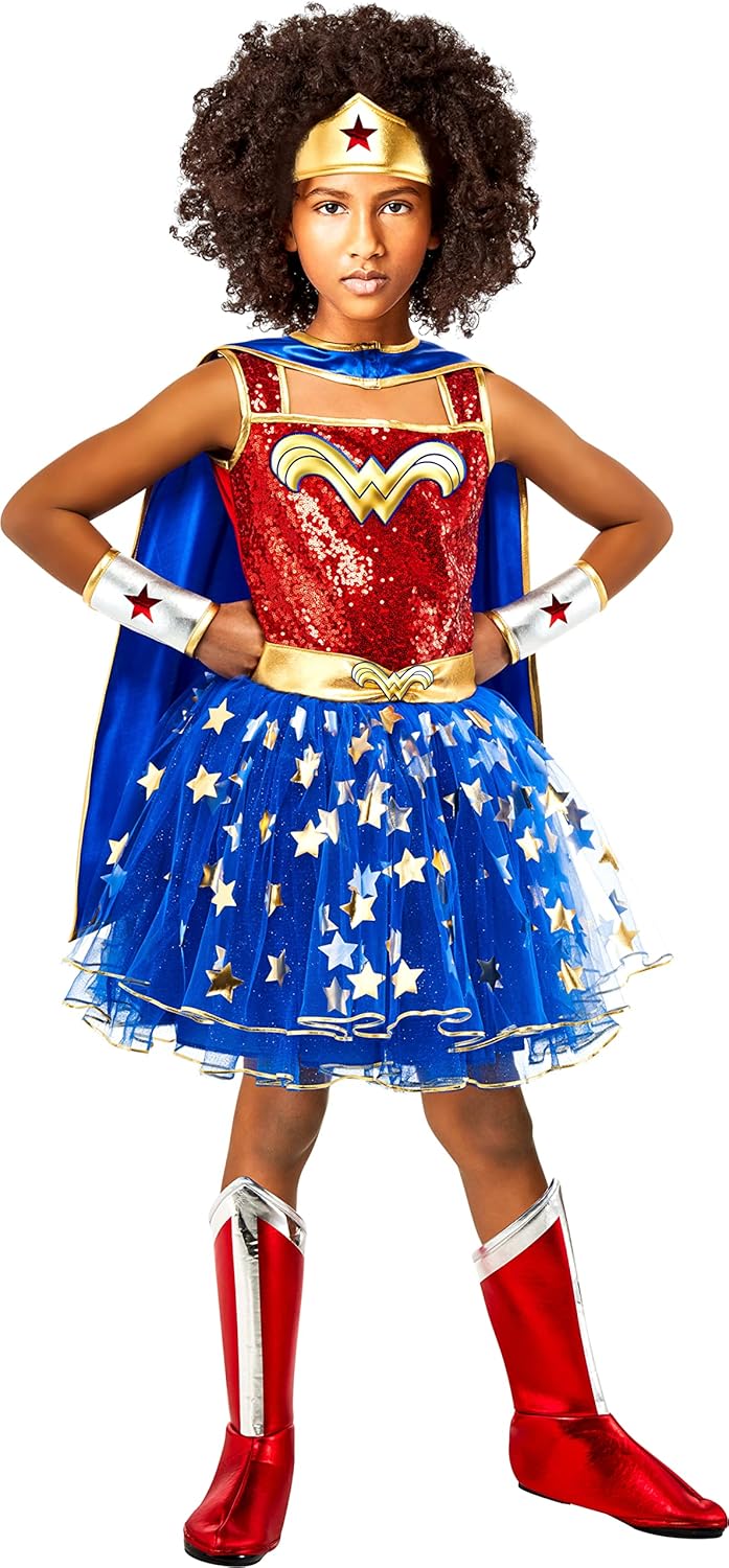 Rubie's Girl's DC Wonder Woman Tutu Dress with Cape and Tiara