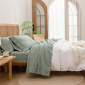 BESTOUCH Washed Cotton Linen Feel Sheet Set Cal King - Soft, Cool