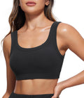 CRZ YOGA Ribbed Sports Bra U Back Medium Support - Comfortable