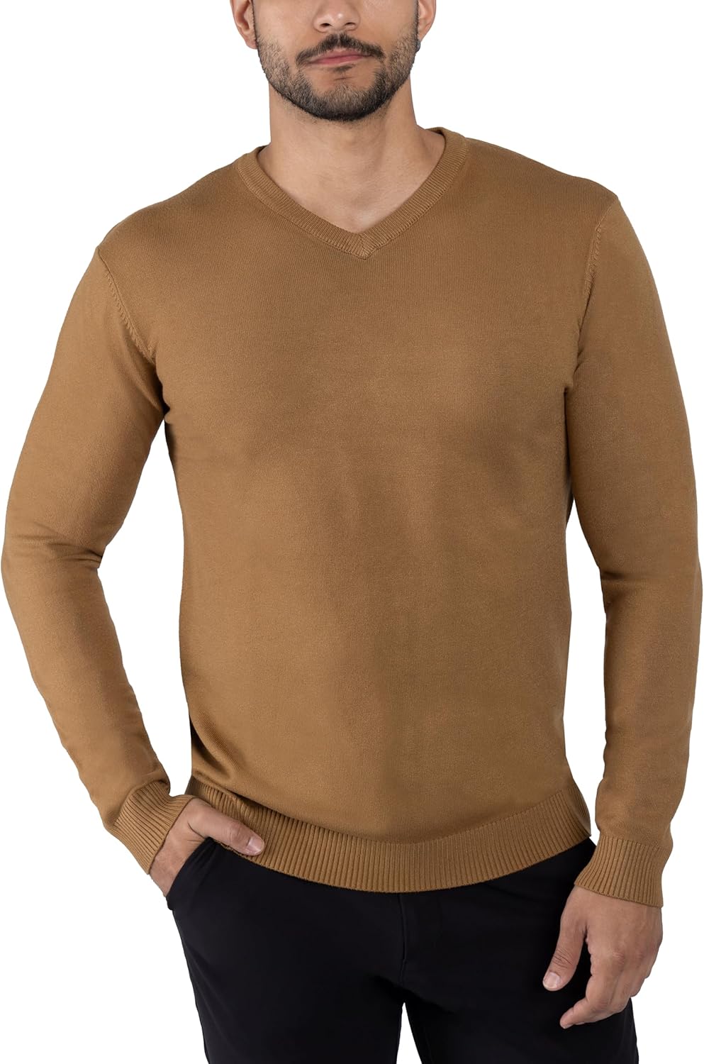 Mens V Neck Sweater - Ultra Soft Slim Fit Pullover for Fall/Winter