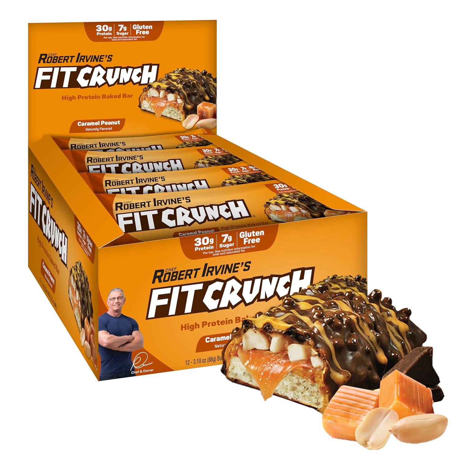 Fit Crunch Full Size Protein Bars - Caramel Peanut Flavor Review