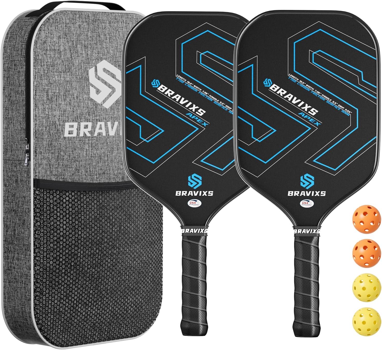 Pickleball Paddles Set of 2 with T700 Carbon Fiber Design