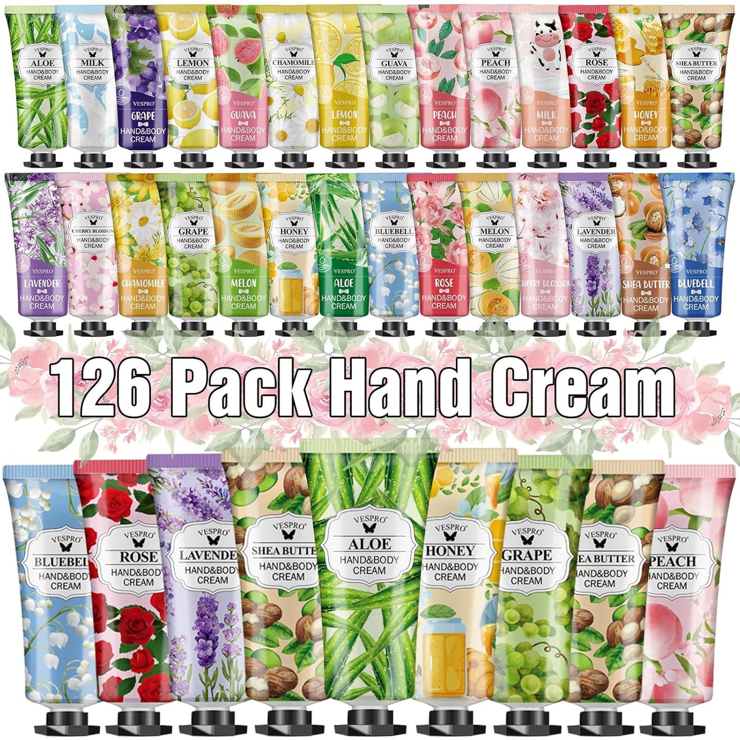 126 Pack Hand Cream Set for Women - Perfect Travel Size Gifts