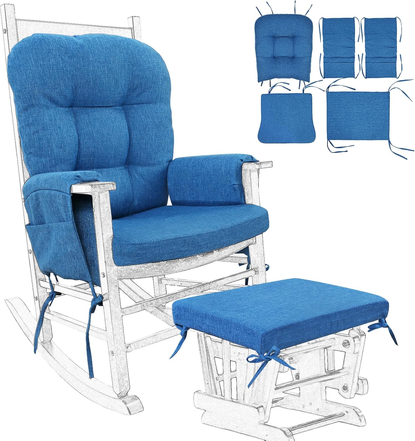 BUYUE Glider Rocker Replacement Cushion Set for Comfort and Style