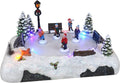 Christmas Village Tabletop Hockey Skating Rink - Animated Musical