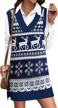 Womens Knit Sweater Vest Dress 2025 - Oversized Houndstooth Style