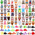 Mini Plush Stuffed Animals 100 Pc Bulk Set - Party Favors & Keychains