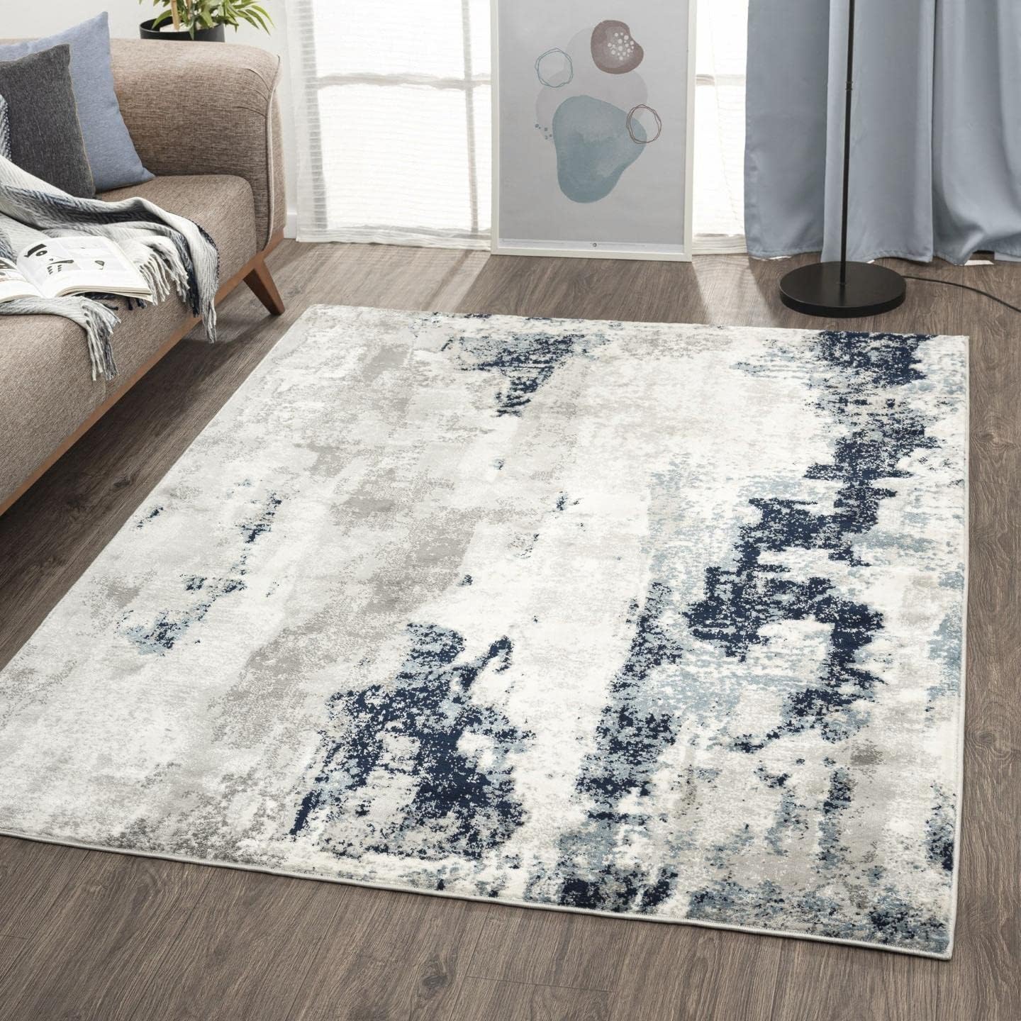 LUXE WEAVERS Kimberly Collection Ivory 5x7 Modern Abstract Rug