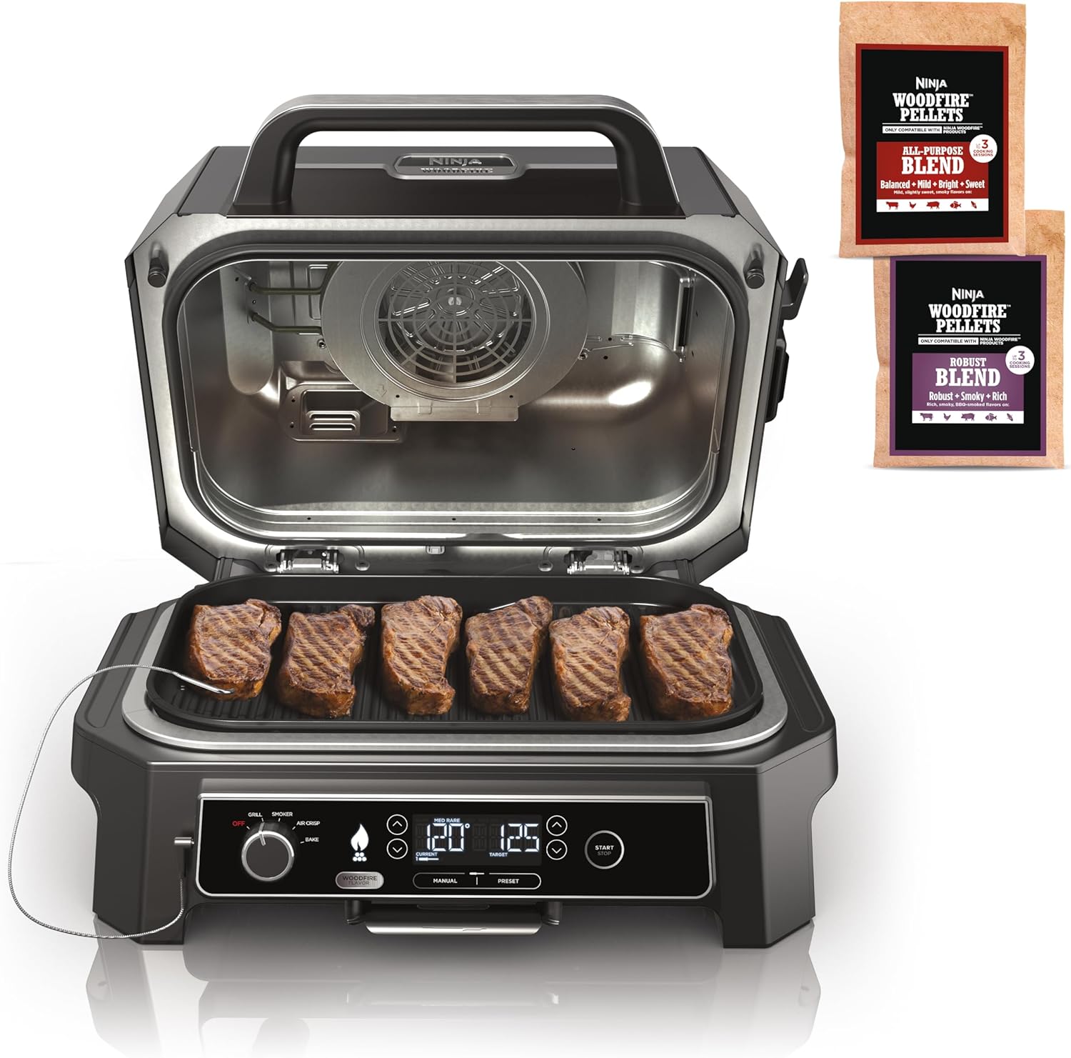Ninja Grill & Smoker Outdoor Woodfire Pro XL 4 in 1 BBQ