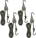 Kayak Rope Tie Down 14ft Olive Green Ratcheting Bow and Stern - Secure